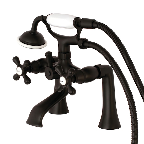 Deck-Mount Clawfoot Tub Faucet, Matte Black, Deck Mount