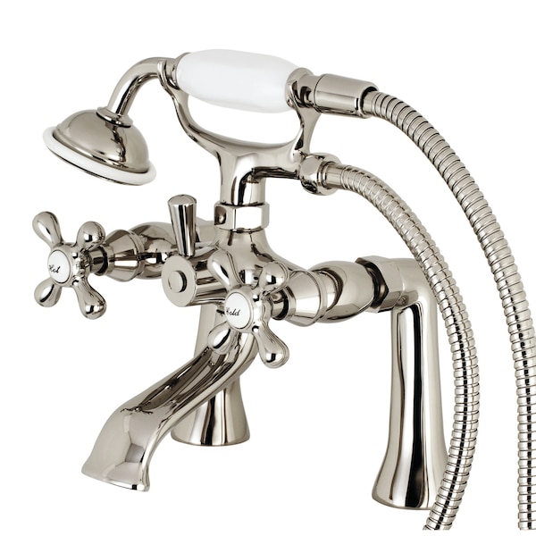 Deck-Mount Clawfoot Tub Faucet, Polished Nickel, Deck Mount