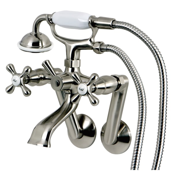 Wall-Mount Clawfoot Tub Faucet, Brushed Nickel, Tub Wall Mount