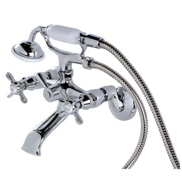 Wall-Mount Clawfoot Tub Faucet, Polished Chrome, Tub Wall Mount