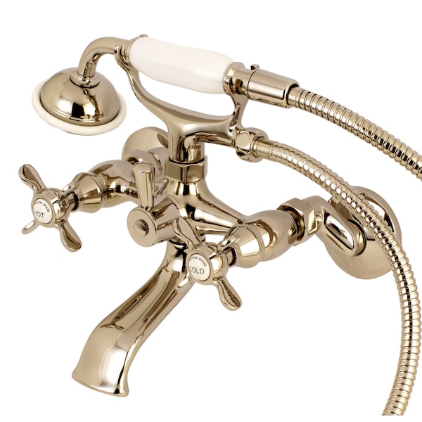 Wall-Mount Clawfoot Tub Faucet, Polished Nickel, Tub Wall Mount