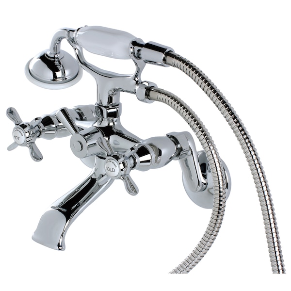Wall-Mount Clawfoot Tub Faucet, Polished Chrome, Wall Mount