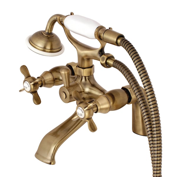 Deck-Mount Clawfoot Tub Faucet, Antique Brass, Deck Mount