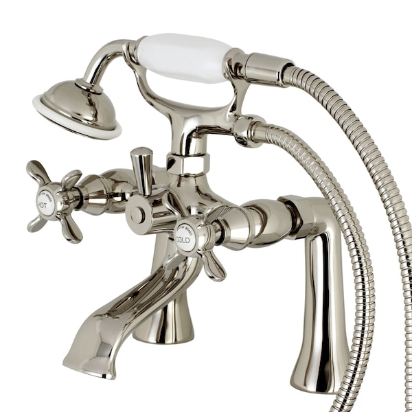 Deck-Mount Clawfoot Tub Faucet, Polished Nickel, Deck Mount