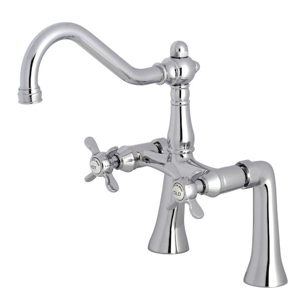 Deck-Mount Clawfoot Tub Faucet, Polished Chrome, Deck Mount