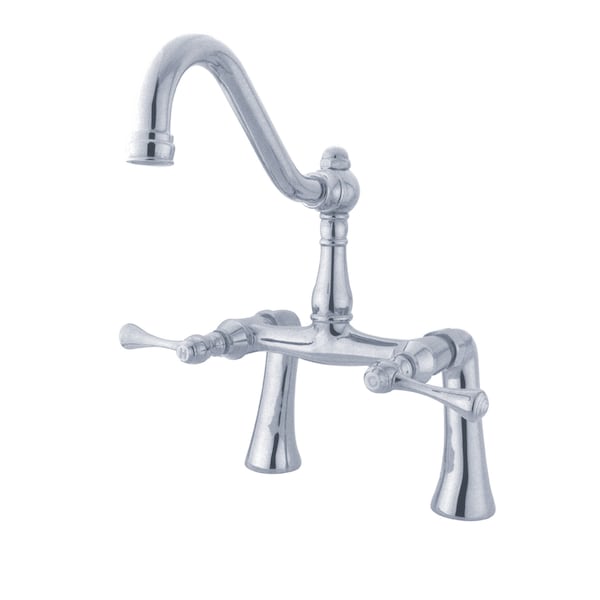 Deck-Mount Clawfoot Tub Faucet, Polished Chrome, Deck Mount