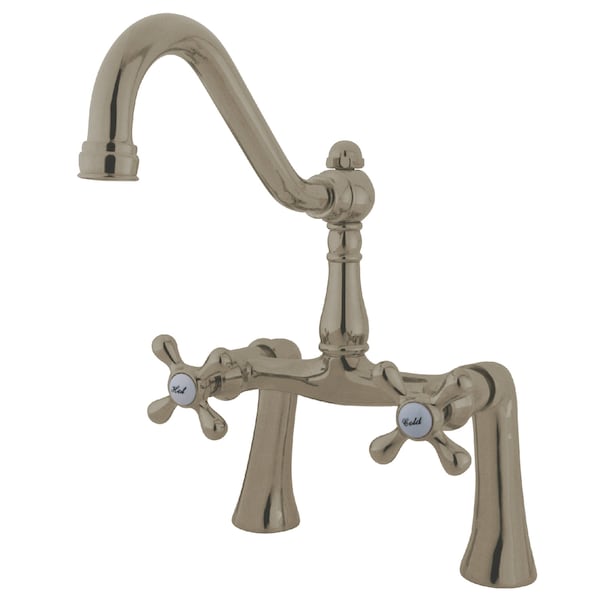 Deck-Mount Clawfoot Tub Faucet, Brushed Nickel, Deck Mount