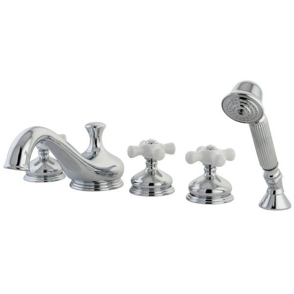 Roman Tub Faucet, Polished Chrome, Deck Mount