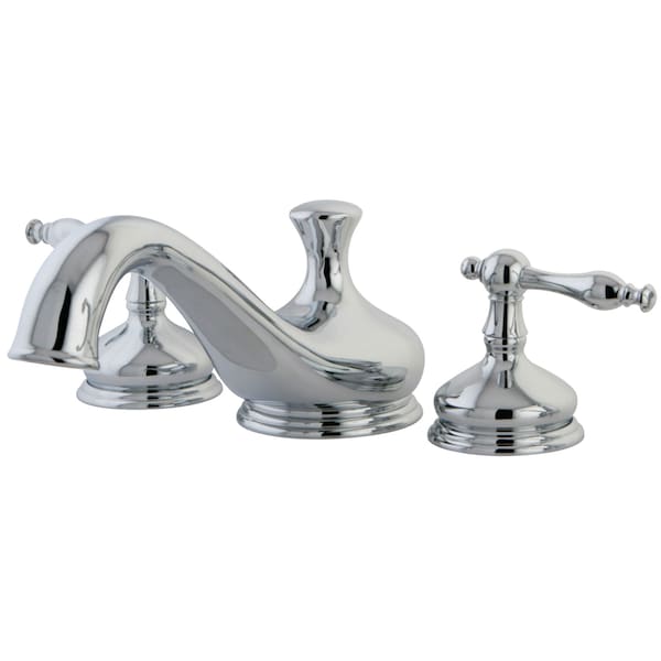 Roman Tub Faucet, Polished Chrome, Deck Mount