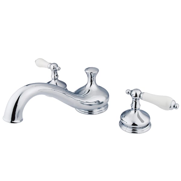 Roman Tub Faucet, Polished Chrome, Deck Mount