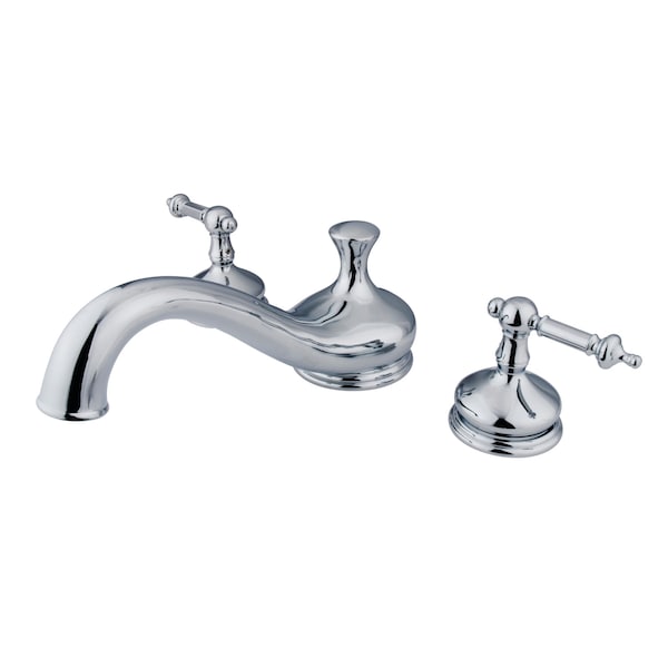Roman Tub Faucet, Polished Chrome, Deck Mount