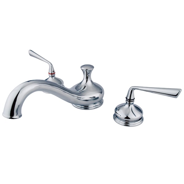 Roman Tub Faucet, Polished Chrome, Deck Mount