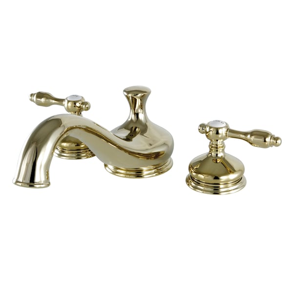 Roman Tub Faucet, Polished Brass, Deck Mount