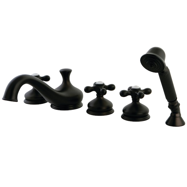 Roman Tub Faucet, Standard, 8" to 36", 5, Deck Mount, Oil Rubbed Bronze