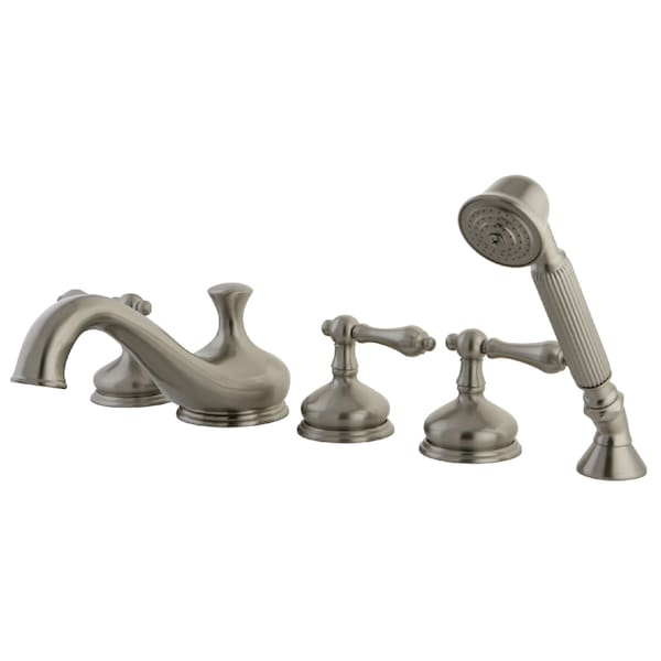 Roman Tub Faucet, Brushed Nickel, Deck Mount