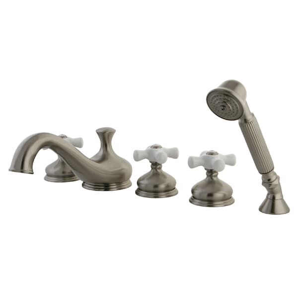 Roman Tub Faucet, Brushed Nickel, Deck Mount
