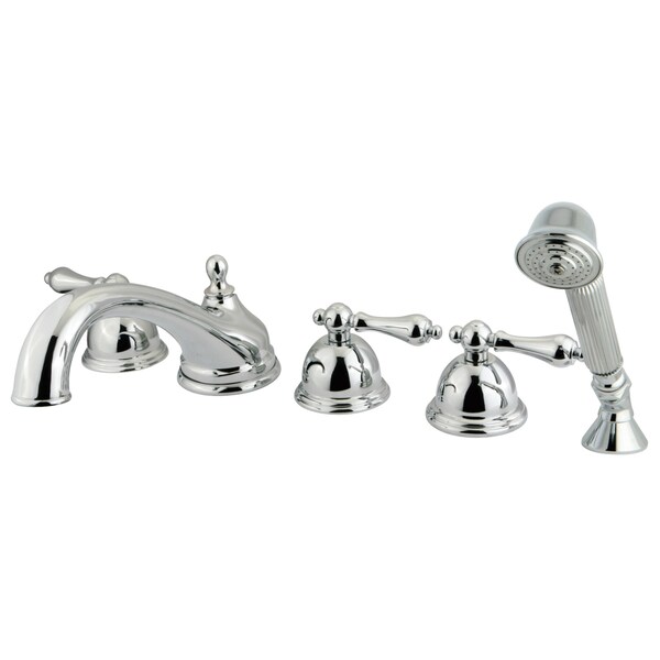 Roman Tub Faucet, Polished Chrome, Deck Mount