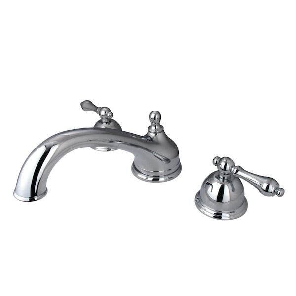 Roman Tub Faucet, Polished Chrome, Deck Mount