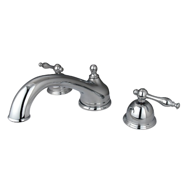 Roman Tub Faucet, Polished Chrome, Deck Mount