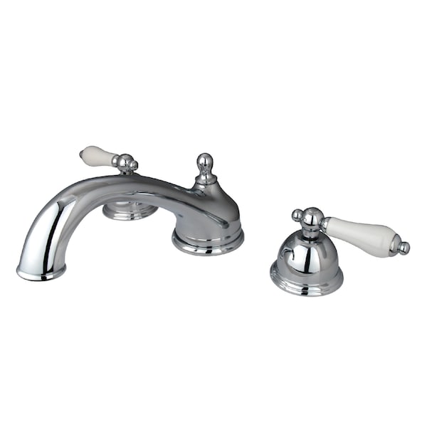 Roman Tub Faucet, Polished Chrome, Deck Mount