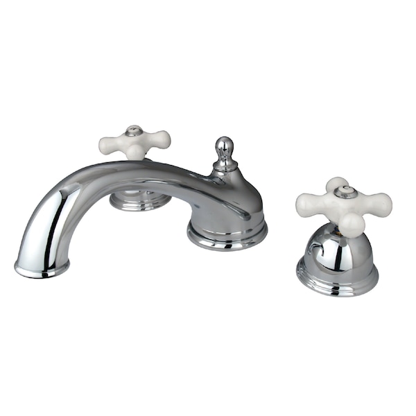 Roman Tub Faucet, Polished Chrome, Deck Mount