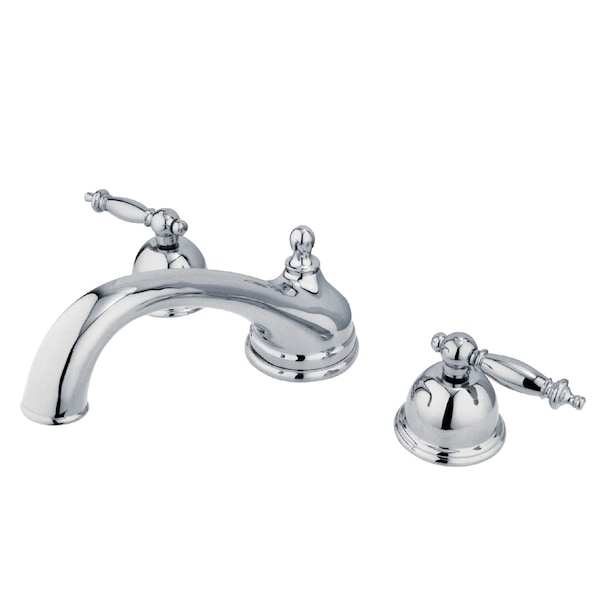 Roman Tub Faucet, Polished Chrome, Deck Mount