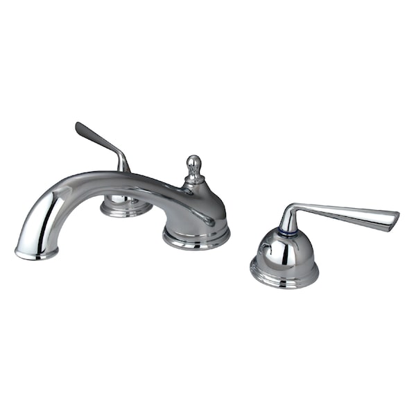Roman Tub Faucet, Polished Chrome, Deck Mount