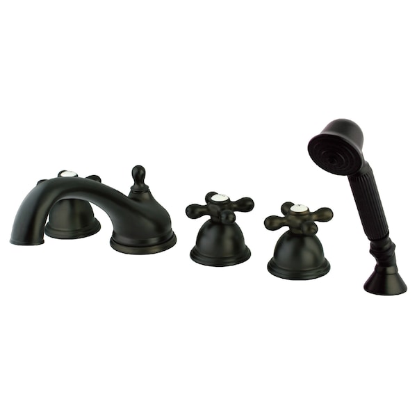 Roman Tub Faucet, Standard, 8" to 36", 5, Deck Mount, Oil Rubbed Bronze