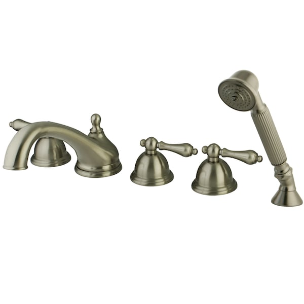 Roman Tub Faucet, Brushed Nickel, Deck Mount