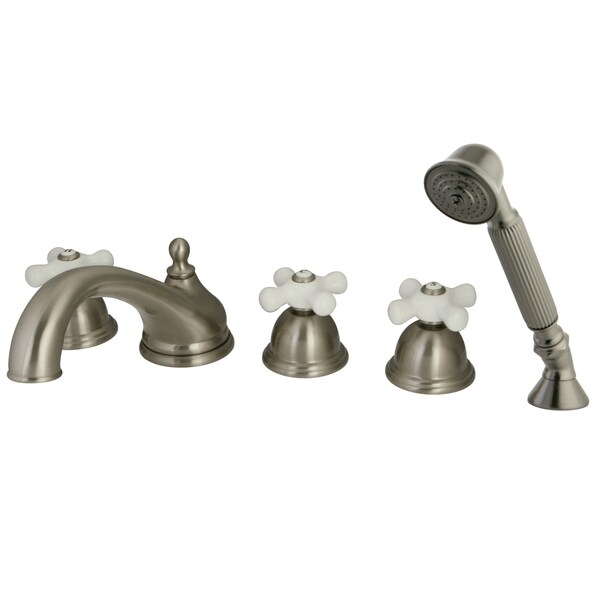 Roman Tub Faucet, Brushed Nickel, Deck Mount