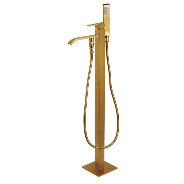 Freestanding Tub Faucet, Brushed Brass, Freestanding
