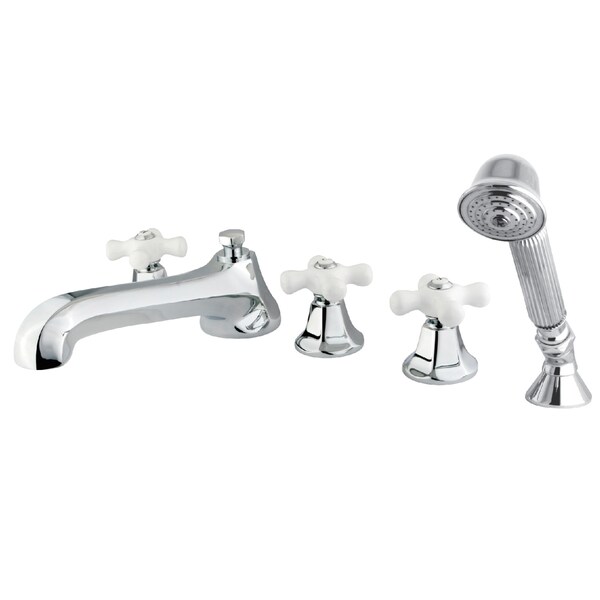 Roman Tub Faucet, Polished Chrome, Deck Mount