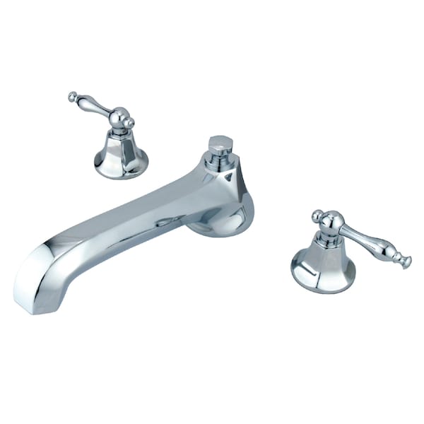 Roman Tub Faucet, Polished Chrome, Deck Mount