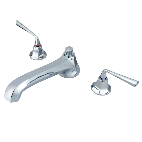 Roman Tub Faucet, Polished Chrome, Deck Mount