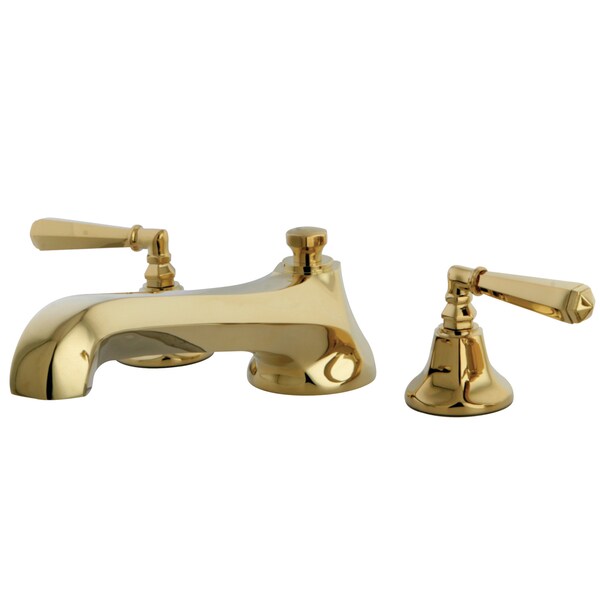 Roman Tub Faucet, Polished Brass, Deck Mount