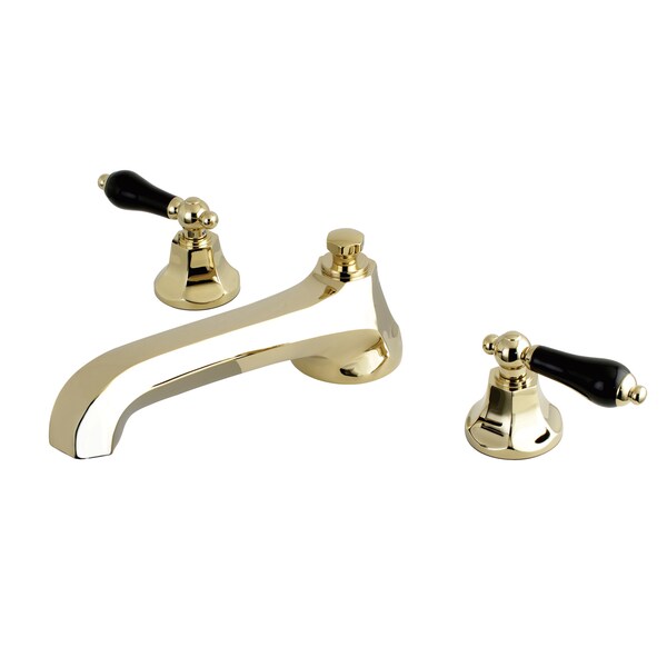 Roman Tub Faucet, Polished Brass, Deck Mount