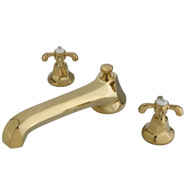 Roman Tub Faucet, Polished Brass, Deck Mount