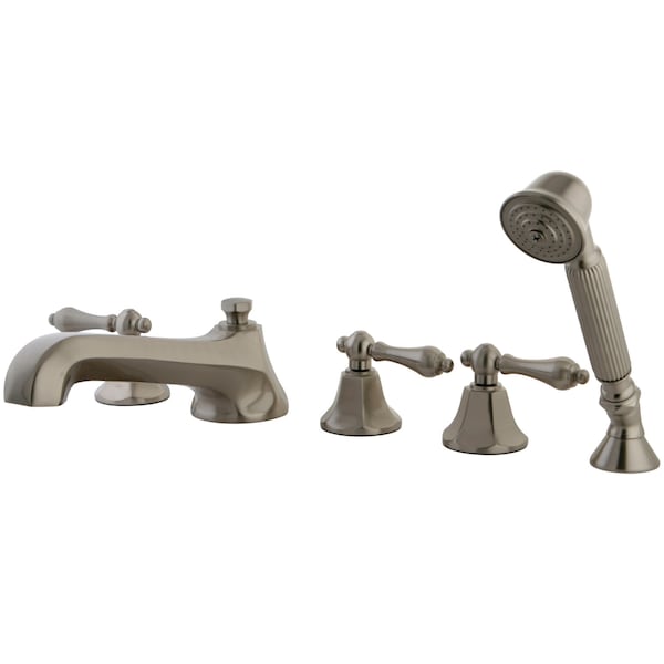 Roman Tub Faucet, Brushed Nickel, Deck Mount