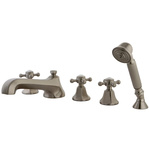 Roman Tub Faucet, Brushed Nickel, Deck Mount