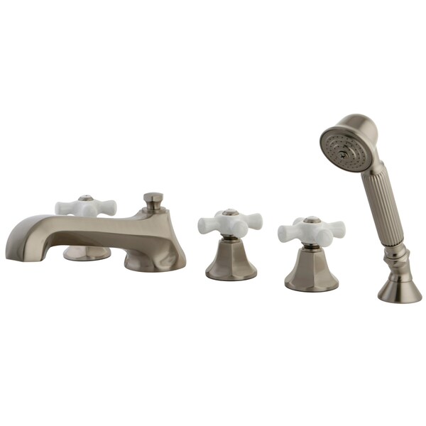 Roman Tub Faucet, Brushed Nickel, Deck Mount