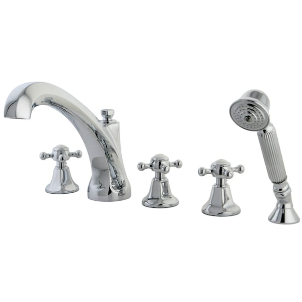 Roman Tub Faucet, Polished Chrome, Deck Mount