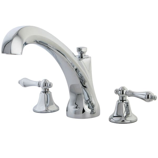 Roman Tub Faucet, Polished Chrome, Deck Mount