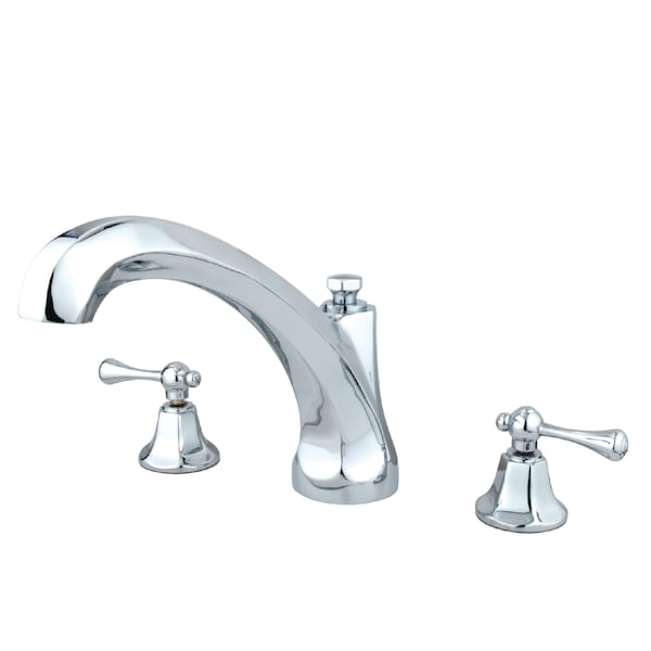 Roman Tub Faucet, Polished Chrome, Deck Mount