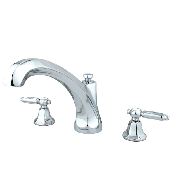 Roman Tub Faucet, Polished Chrome, Deck Mount