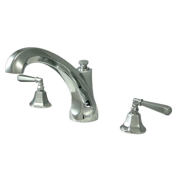Roman Tub Faucet, Polished Chrome, Deck Mount