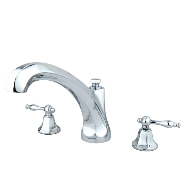 Roman Tub Faucet, Polished Chrome, Deck Mount