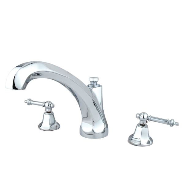 Roman Tub Faucet, Polished Chrome, Deck Mount