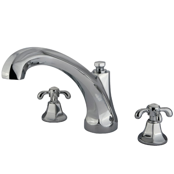 Roman Tub Faucet, Polished Chrome, Deck Mount