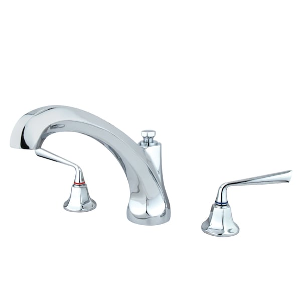 Roman Tub Faucet, Polished Chrome, Deck Mount