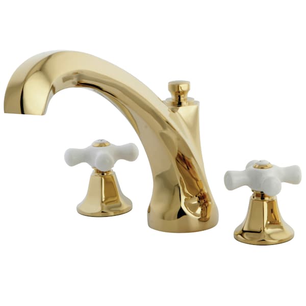 KS4322PX Roman Tub Filler Porcelain Cross Handle